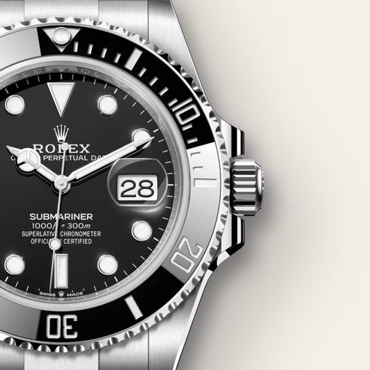 Rolex Submariner Silver Chain Black Bezel Black Dial