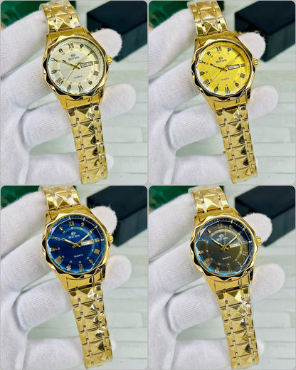 Bestwin Premium Men’s Watch – Diamond Cut Design with Working Day & Date