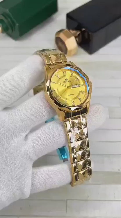 Bestwin Premium Men’s Watch – Diamond Cut Design with Working Day & Date